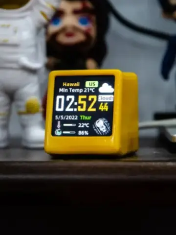 Estación meteorológica inteligente portátil con Wifi, reloj despertador pequeño con pantalla de temperatura, humedad y tiempo, decoración de escritorio