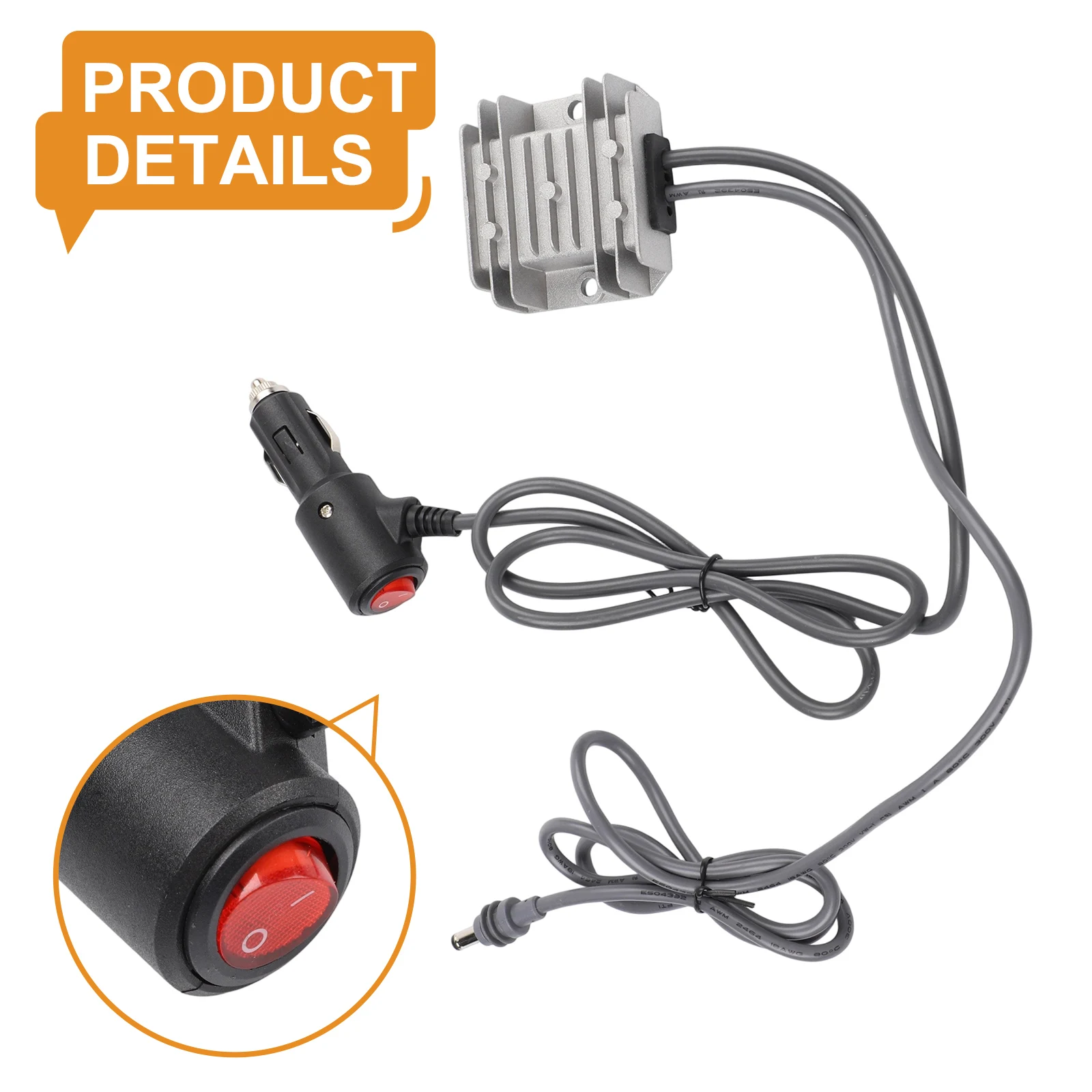 3.5A Automotive Power Converter 12V 24V Input to 30V DC Output with IP68 Waterproof Switch Housing and Wide Input Voltage Range
