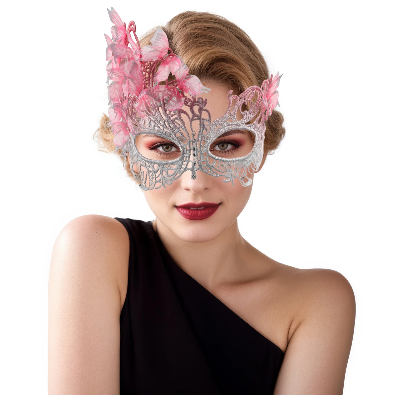 Princess Half Face Mask Feather Masquerade Party Performance Props Halloween Accessory