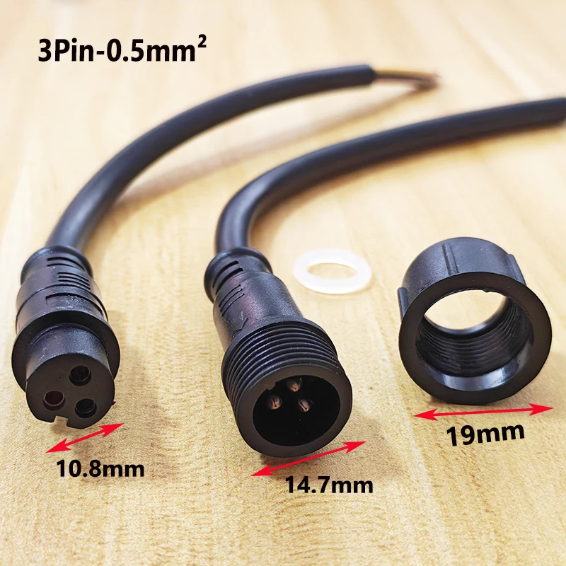 Waterproof Wire Connector 2/3/4/5/6Pin Plug Socket with 0.5-1.5mm² Cable Rated Electrical Joint For LED Light&Outdoor Devices