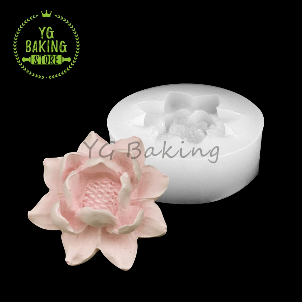 3D Lotus Succulent Plant Silicone Mold Handmade Chocolate Fondant Mould DIY Candle Soap Model Cake Decorating Tools Bakeware