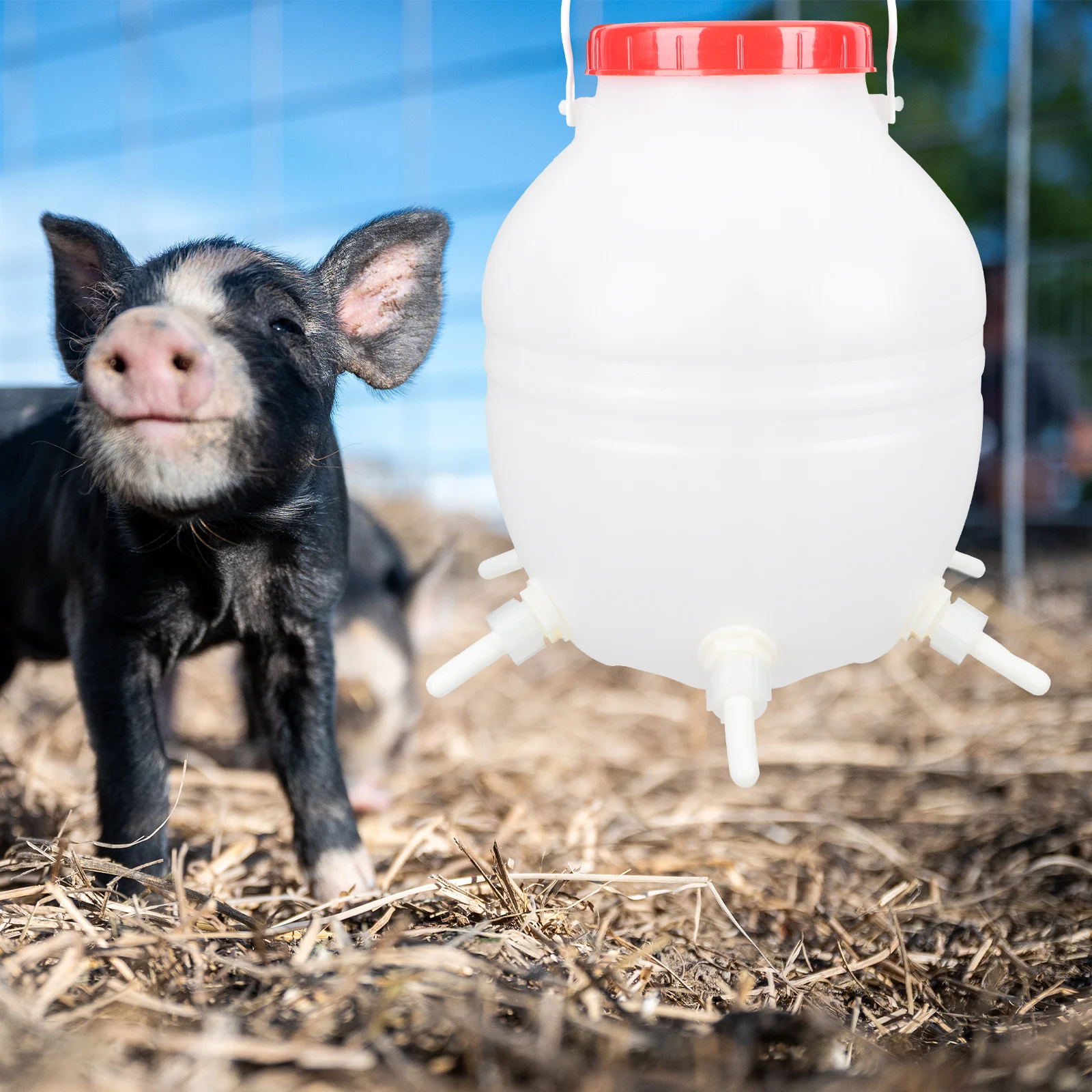 

Lamb Milk Bucket Feeder Bottle Sheep Goat Calf Livestock Feeding Bottles Durable 8L Plastic Silicone Practical Farm Gadgets