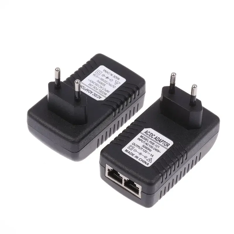 1 Piece EU Plug POE Power Supply Adapter 12V 1A/48V 0.5A for CCTV Security IP Camera POE Switch NVR Router