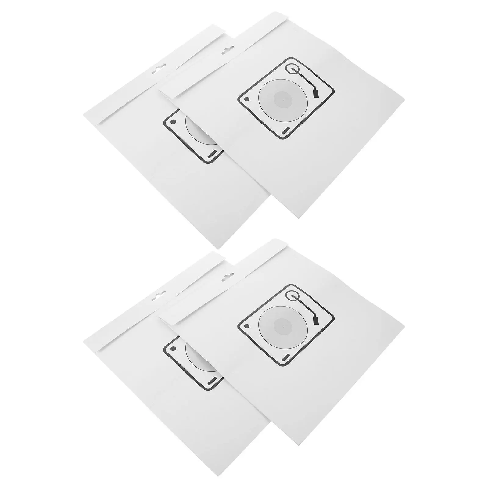 4Pcs Vinyl Record Protector Sleeves 12 Inch Paper Vinyl Record Sleeves Protective Album Disc Storage Bags for Collectors Djs