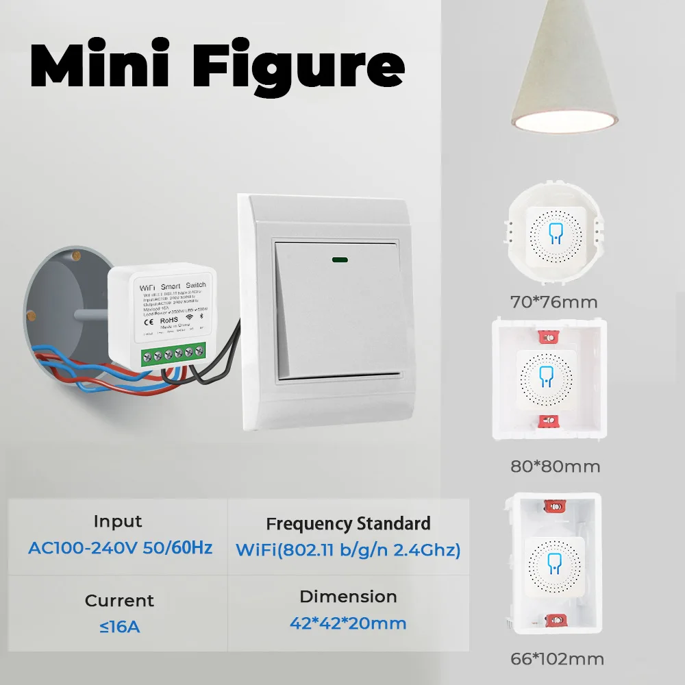 WiFi Smart Ewelink APP 16A Mini interruttori della luce modulo 2 vie Wireless Smart Home Automation Breaker Voice per Alexa Google Alice