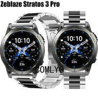 For Zeblaze Stratos 3 Pro Smart Watch Strap Stainless Steel Metal Band Men Belt