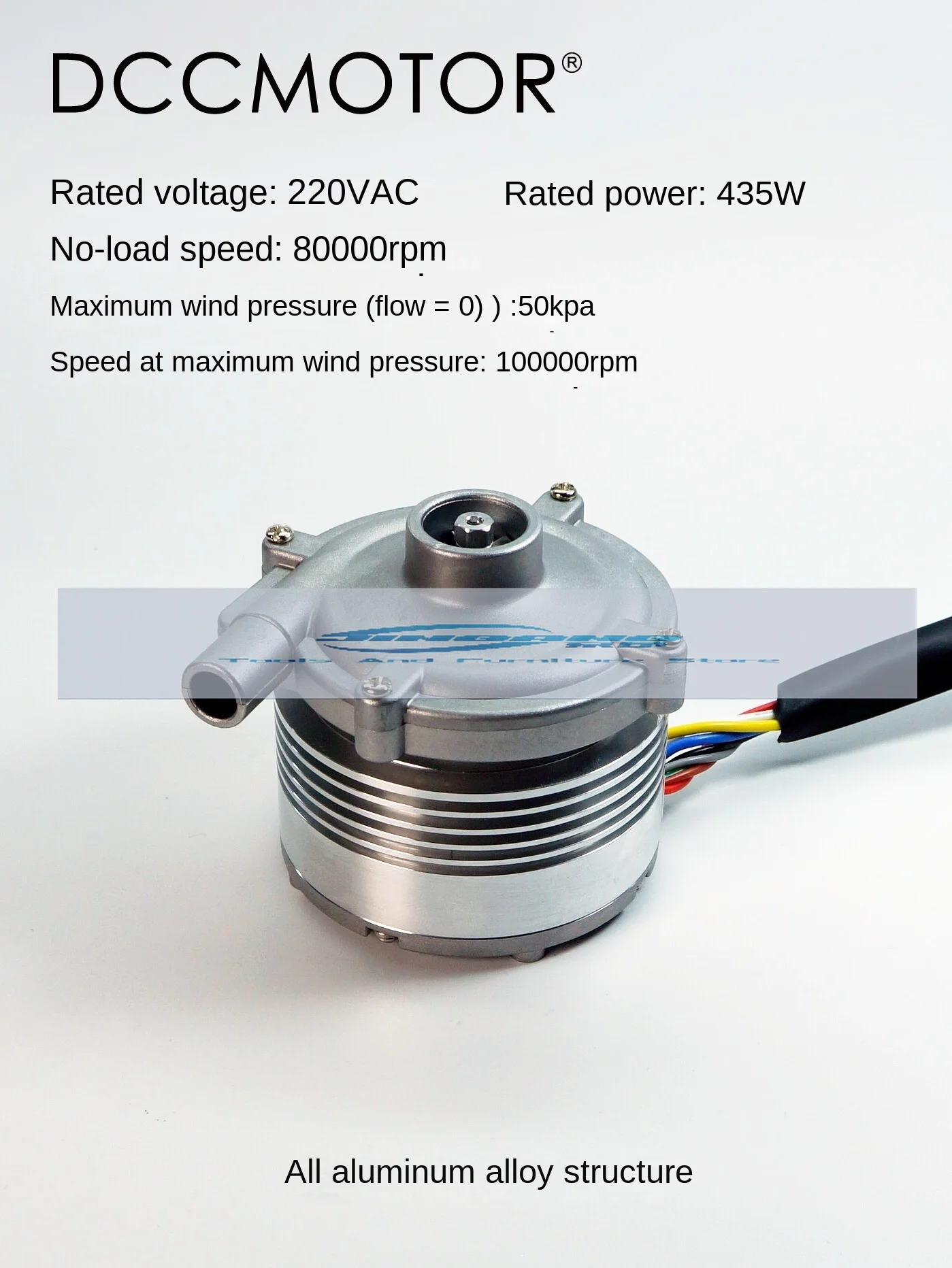 220V Wind Pressure 50kpa All Aluminum Alloy Small DC Brushless Blower 80000 Rpm Strong