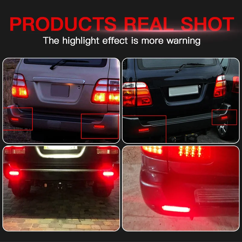 

2PCS for Lexus LX470 Toyota Land Cruiser Cygnus LC100 LED Rear Bumper Light Reflector Tail Brake Parking Lamps Signal Fog Lights