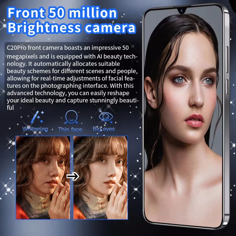 الأصلي C20 Pro Snapdragon8 Gen2 16G + 1 تيرا بايت الإصدار العالمي الهاتف الذكي 4/5G شبكة أندرويد الهاتف 8000mAh 50 + 108MP غير مقفلة