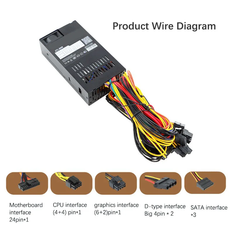 300W DC Switching Power Supply, Direct Output Universal Adapter for All-In-One Computers, ITX Mainboards, NAS and Server Systems