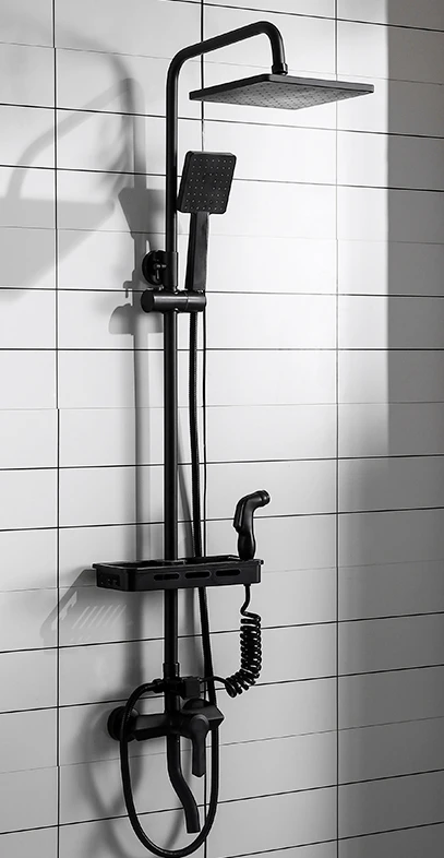 Toilet shower shower set bathroom spray all copper faucet black shower set.