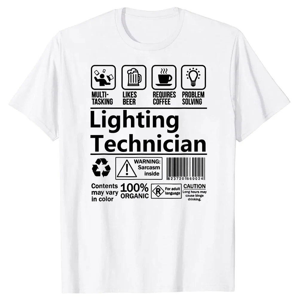 Funny Lighting Technician Multitasking T Shirts Graphic Cotton Streetwear Short Sleeve Birthday Gifts Summer Beer Coffee T-shirt