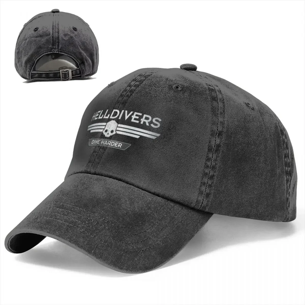 Helldivers Dive Harder Baseball Cap Retro Distressed Washed Game Snapback Hat Unisex Outdoor All Seasons Travel Caps Hat