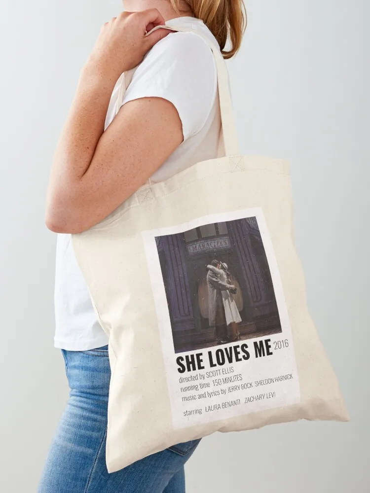 She Loves Me Musical Poster Tote Bag canvas tote hand bag university shopper bag tote men's