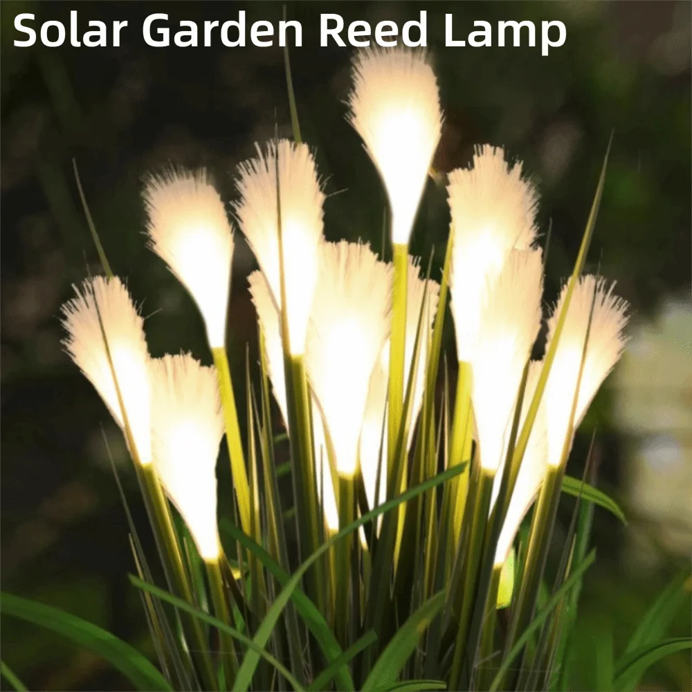 

LED Solar Garden Reed Lamp Simulation Bulrush Flower Yard Christmas Decoration Optical Fiber Luminous Path Lighting Decor