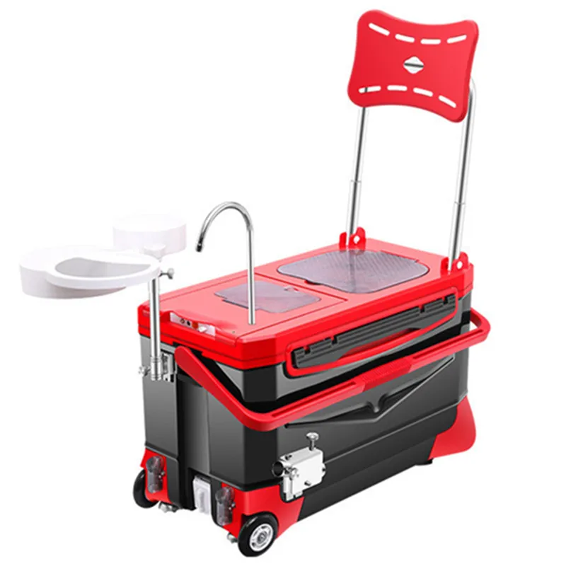 40L 7.4kg Multifunctional Fishing Cooler Fishing Tackle Box Portable Fishing Life Saving Box Seat Wheel