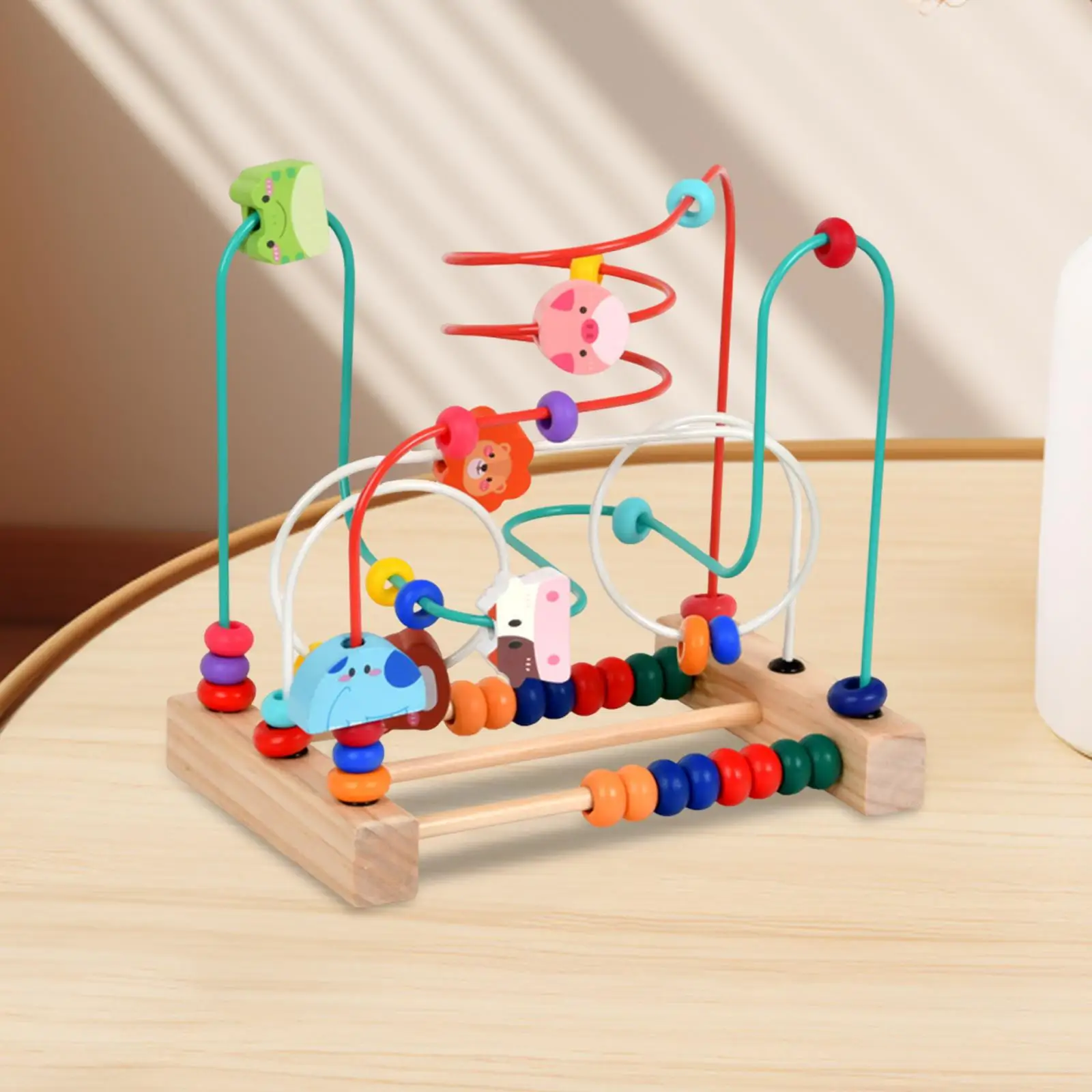لعبة المتاهة الخرزة أشكال الحيوانات هدية عيد ميلاد التفكير المكاني L المهارات الحركية التنموية التفاعلية الأسطوانة الملونة