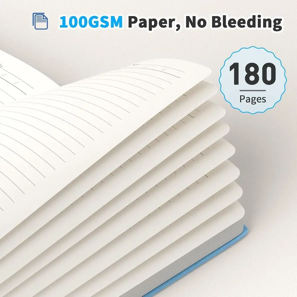 Set of 16 A5 Notebooks, 180 Pages, 100 GSM Paper, Ideal for Daily Writing, Work, School, and Travel