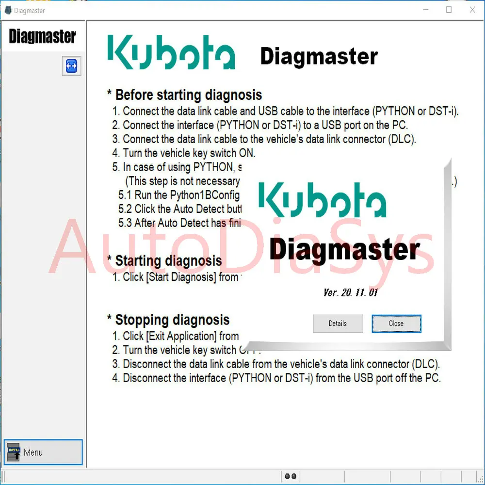 2024 Kubota Diagmaster v24.02.01 Diagnostic Software For Kubota Manitou Nonself CNHe Carrier  +license