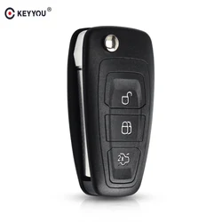 KEYYOU 3 pulsanti Flip pieghevole chiave a distanza pieghevole Fob Shell per Ford Focus 3 Fiesta connect mondeo c max Smart Car Key Case