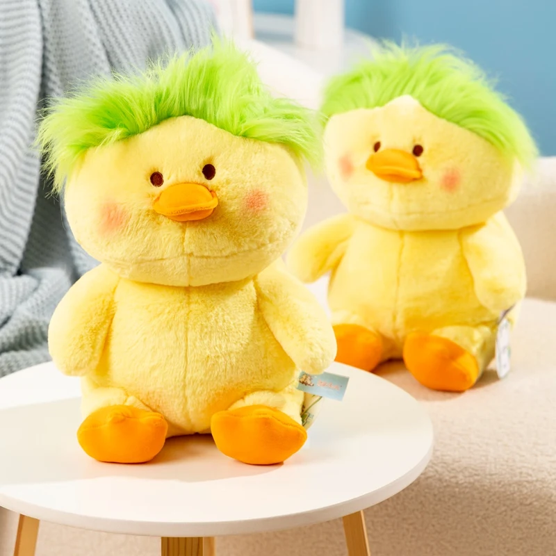 

Creative Freely Change Hairstyle Cute Fat Ducks Plush Toys Cartoon Stuffed Animals Soft Anime Dolls Sofa Cushion for Girls Gifts