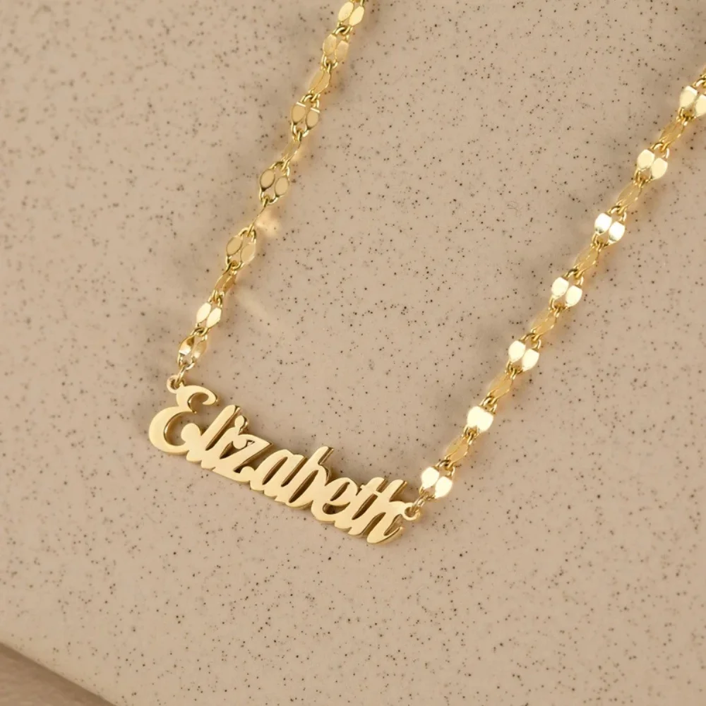 

LeeChee цепочка для губ индивидуальное имя кулон из нержавеющей стали ожерелье ювелирный подарок для девочки