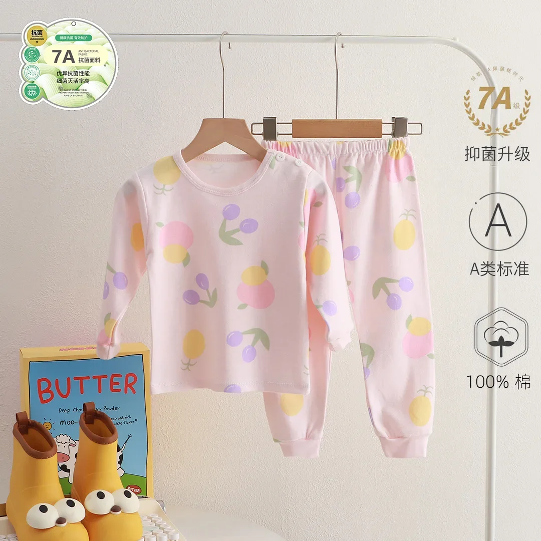 Cotton A-class children\'s clothing autumn clothes autumn pants girls\' base set pajamas autumn and winter baby boy clothes,W141