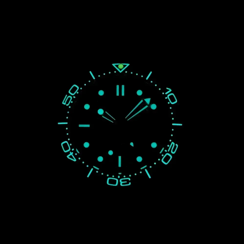 Relógio automático masculino PHYLIDA NH34A GMT Dual Time com mostrador preto ondulado e cristal de safira, resistente à água 20ATM