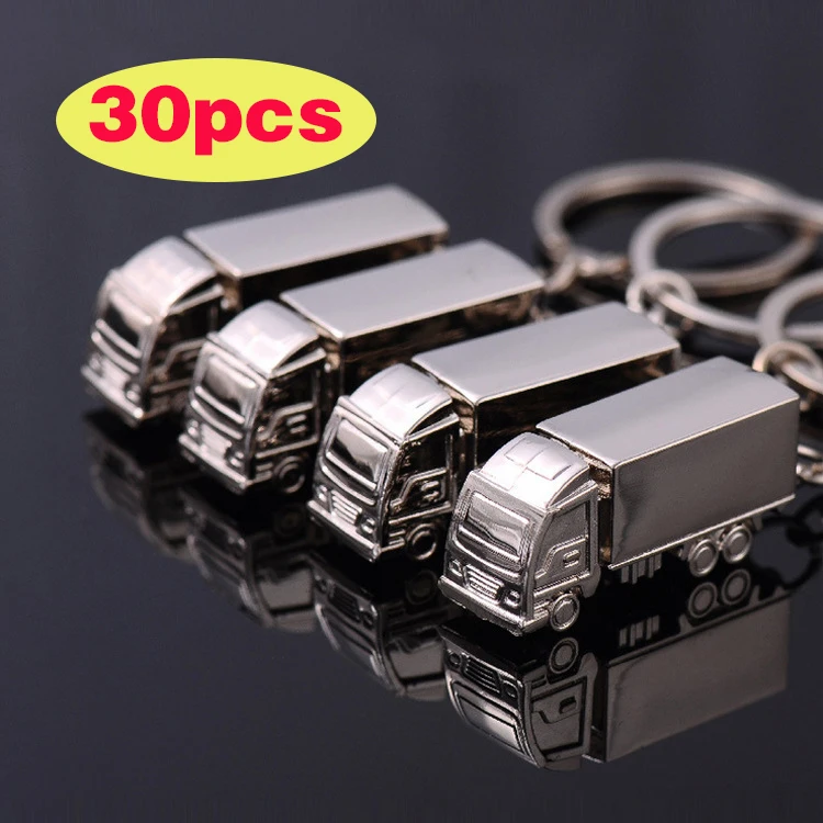 30Pcs Metal Truck Lorry Car Key Ring Keyfob Keychain Creative Gift Lovely Keyring