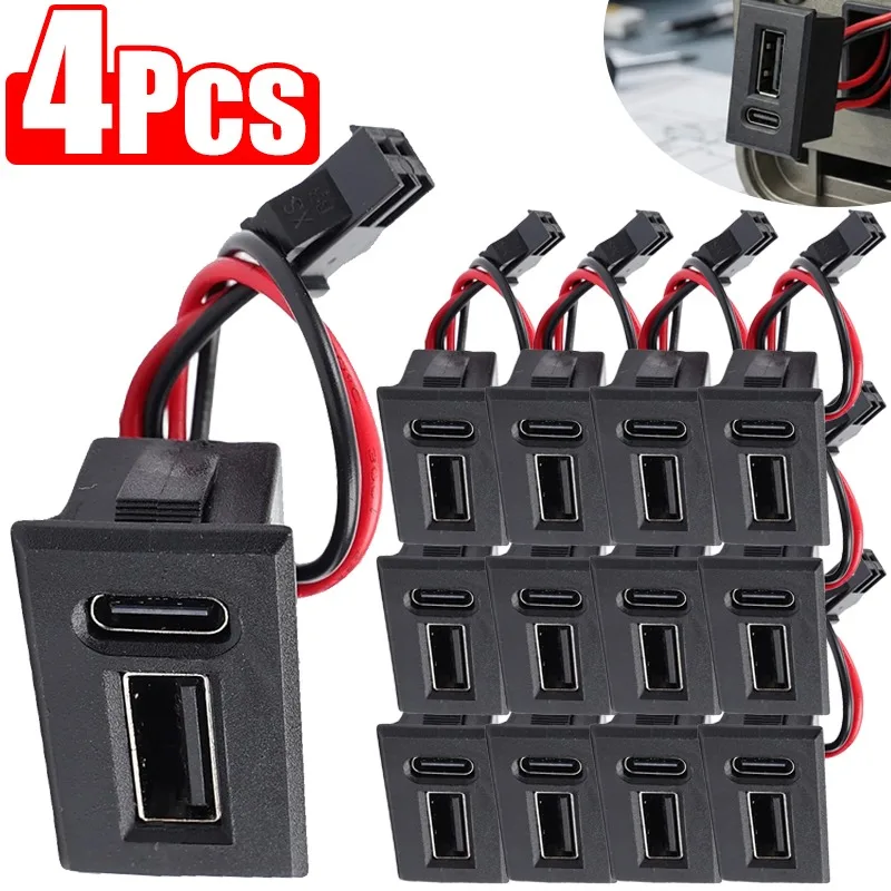 Dual Layer Type C USB Female Power Connector Socket 20V 3A Wire Cable PVC Data Transfer Adapter Auto Power Charger Repair Kit