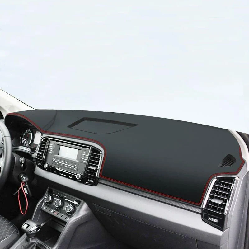 Leather Dashboard Cover Leather Dash Mat Anti-Glare Dashboard Pad For Skoda Karoq Kamiq