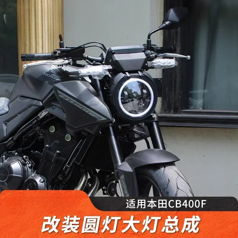 Applicable to 2024 Honda CB400F motorcycle modified round light headlight assembly modified headlights