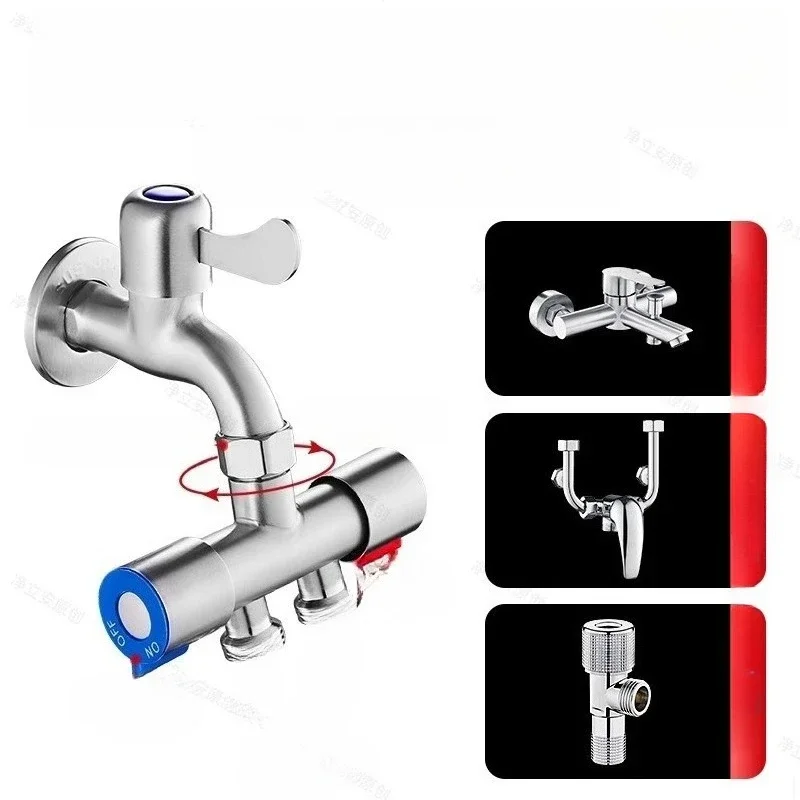 ne In Two Out Stainless Steel Dual Control Angle Valve, 3 Way Water Diverter Tap with Switch for Project Wholesale