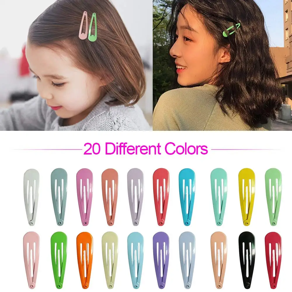 10/40Pcs Colorful Hair Clips For Women Girls Fashion Solid Kids Hair Accessories Snap Metal Barrettes Hairpins Clip Bobby Pin