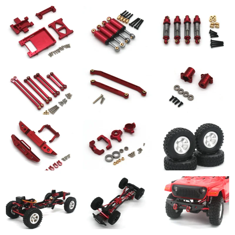 Metal FMS 1/18 Red Horse Thunderstorm Model Remote Control Car Accessories Set - Red Collection