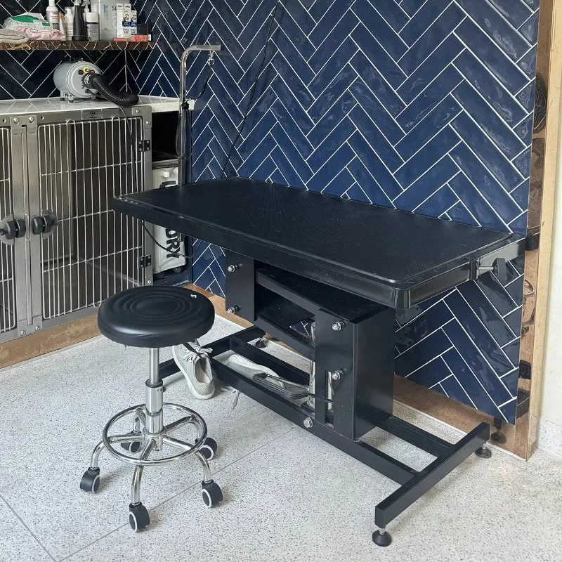 

Полный стол для ухода за домашними животными с металлическим краем, съемный верх, легко чистящийся стол для обрезки меха домашних животных