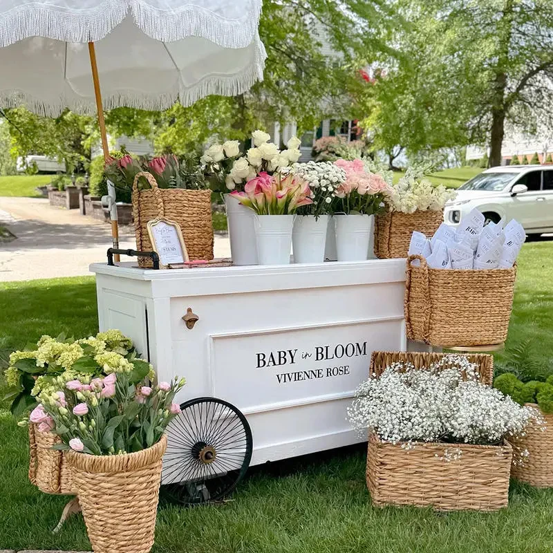 custom.Customized Metal Candy Cart Mobile Flower Display and Sales Cart Weddings Birthdays and Commercial Events view 6