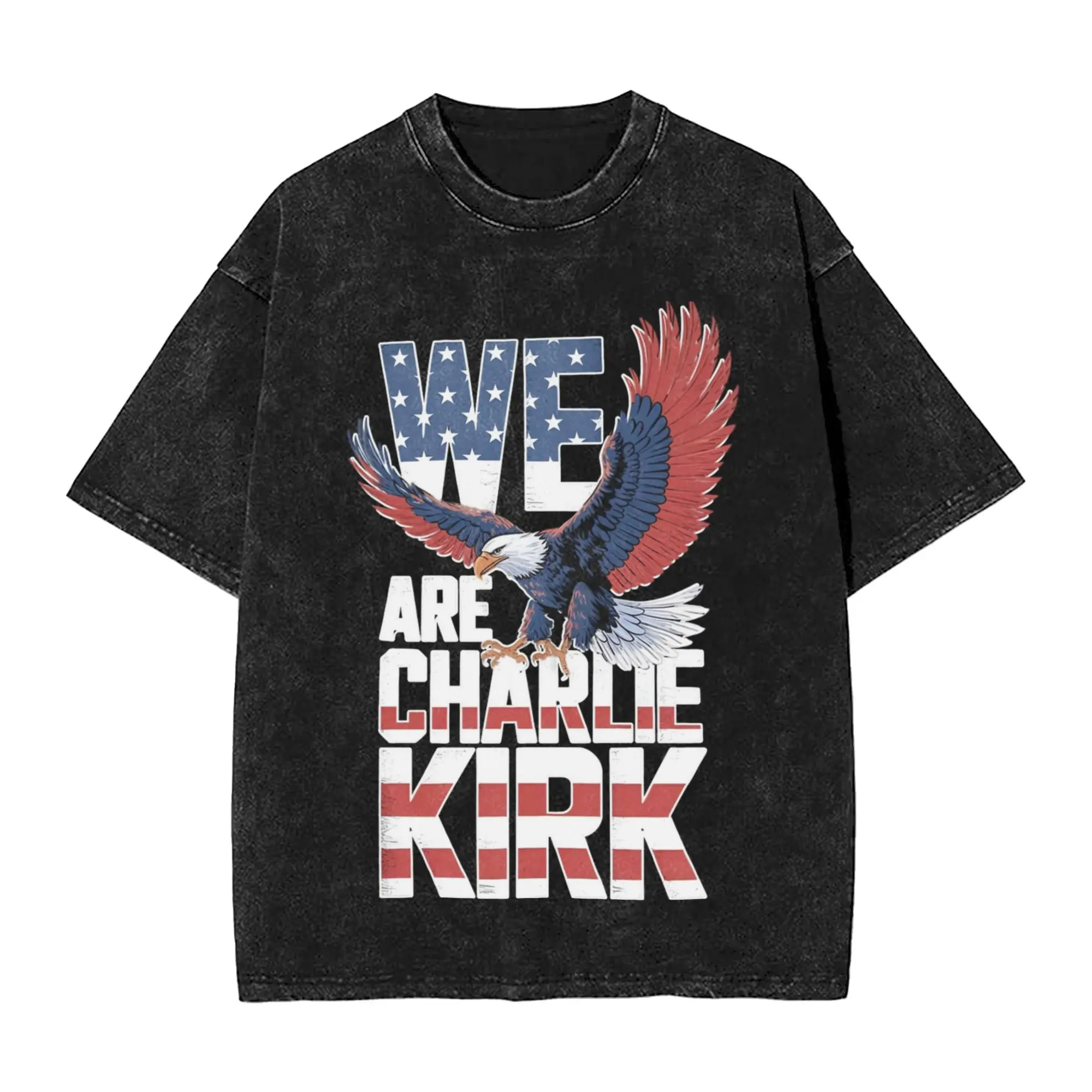 

Женская и мужская рубашка Freedom Charlie Kirk с принтом, винтажные потертые повседневные футболки