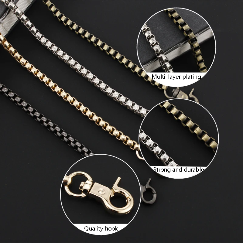 TINBERON Women's Straps for Bags Metal Bag Chain Bag Shoulder Strap 122CM Chain Metal Bag Strap DIY Handle Bag Parts Accessories