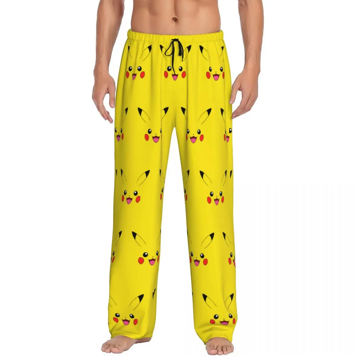 

Custom P-Pikachus Pajama Pants for Men Series Video Games Lounge Sleep Stretch Sleepwear Bottoms with Pockets