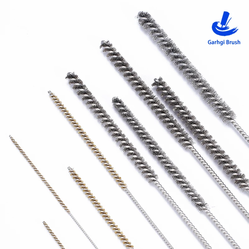 Hand Tool Brushes 60 x 300mm Long Stainless Steel Wire and Copper Wire Cleaning Brushes Twisted-in-Wire Pipe Brushes Rust Remove