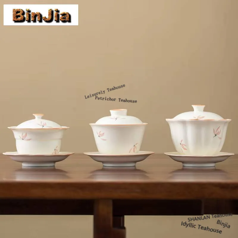 

Ретро Орхидея Колокольчик Гайвань Креативный Цветочный Рот Тыква Чайная Варенье Домашнее Чайное Изготовление Крышка Чаша Чайный Набор Аксессуары Подарок