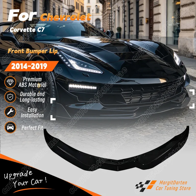 For Chevrolet Corvette C7 2014 2015 2016 2017 2018 2019 Car Two-piece Front Bumper Lip Sport Style Front Splitter Body Mod Kit