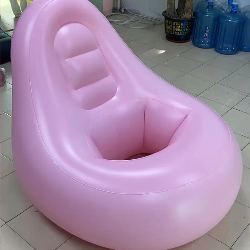 Cadeira inflável do sofá do pvc do lazer do rosa cadeiras portáteis exteriores internas da piscina de acampamento da praia com furos espreguiçadeira
