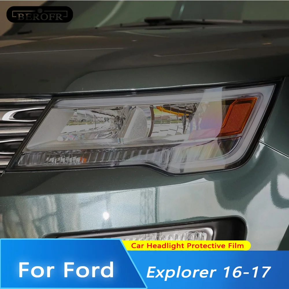

Car Headlight Protection Tint Film Smoke Black Transparent Vinyl TPU Front Light Sticker For Ford Explorer 2016 2017 Accessories
