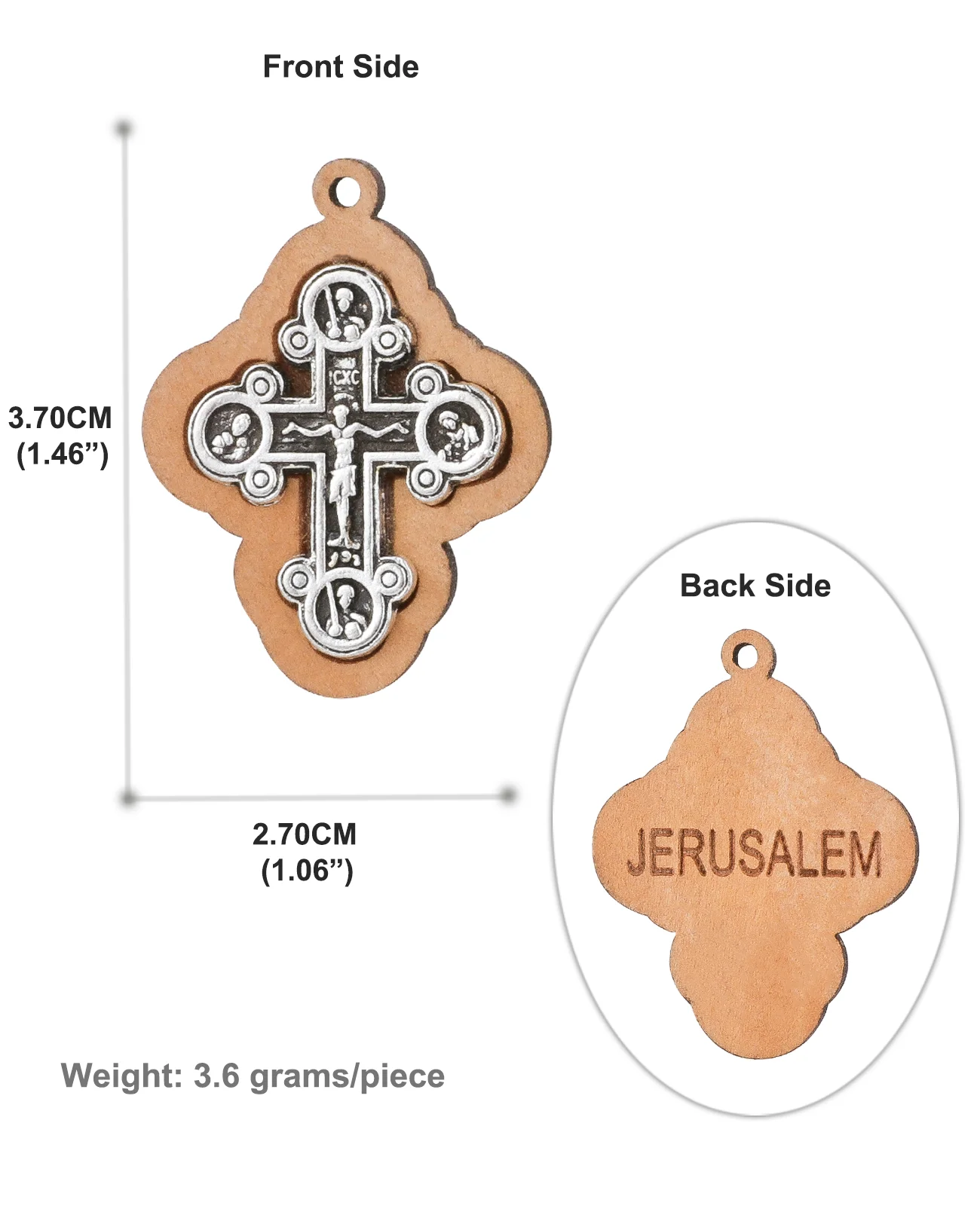 5Pcs Handmade Wooden Holy Saint Cross Pendant Orthodox ICXC Crucifix Jesus Cross Pendant for DIY Handmade Faith Jewelry