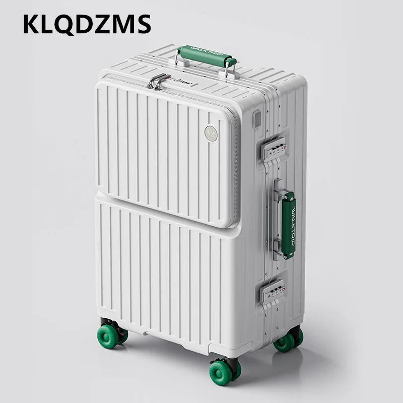 KLQDZMS Handheld Travel Suitcase Front Opening Boarding Case Laptop Trolley Case Men's New 20