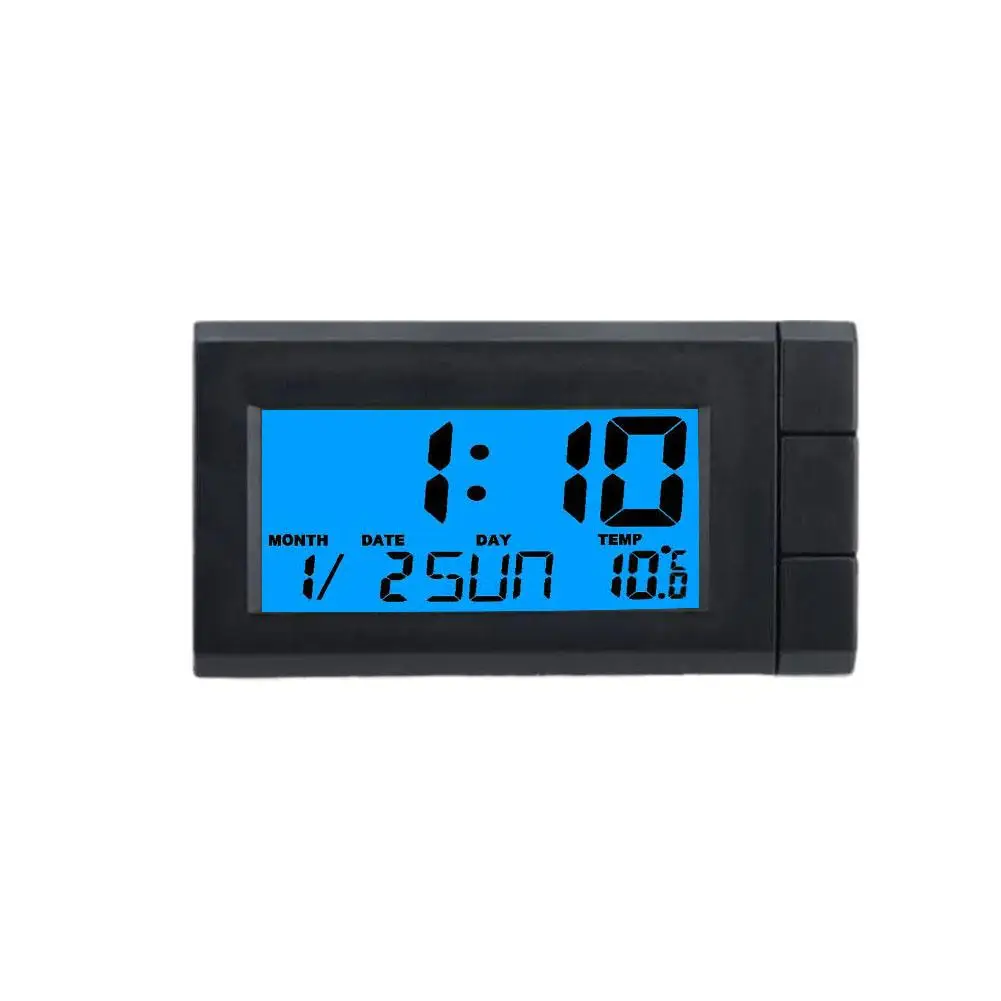 Reloj de Hora 3 en 1 para coche, calendario, temperatura, retroiluminación, accesorios, pantalla Digital, estilo LCD, Y0K3