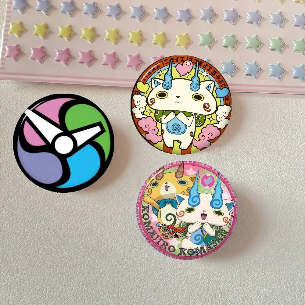 Anime Yokai Cute Watch   Anime Creative Tinplate Soft Button Pins Animal Icon Brooch Lapel Backpack Badge Accessories Pin