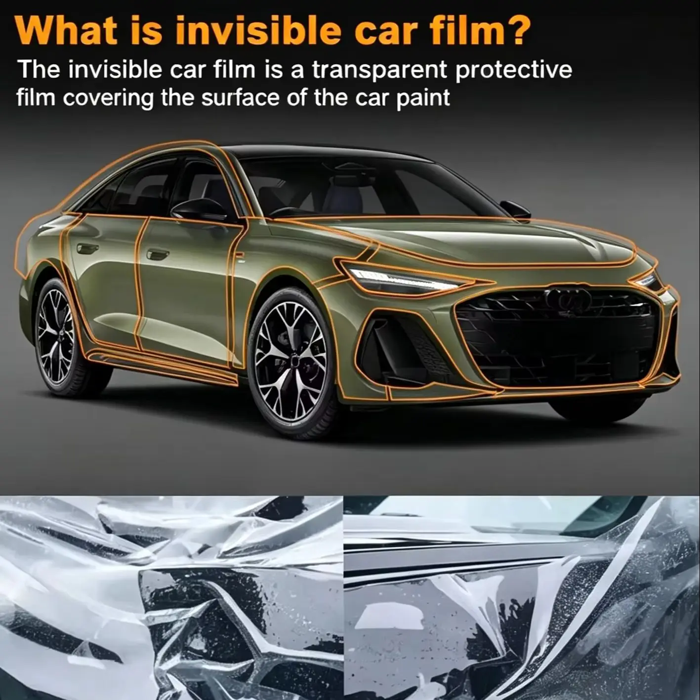 9Mil TPU Bumper Hood Scratch-resistant Clear Paint Protection Film For Audi A6 2026 2027 Body Transparent Bra Per-cut PPF Kit ﻿